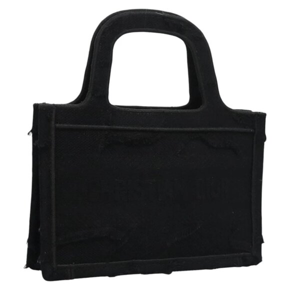 Christian Dior Book Tote mini Tote Bag Canvas Black Auth 102047AV - Picture 1 of 14